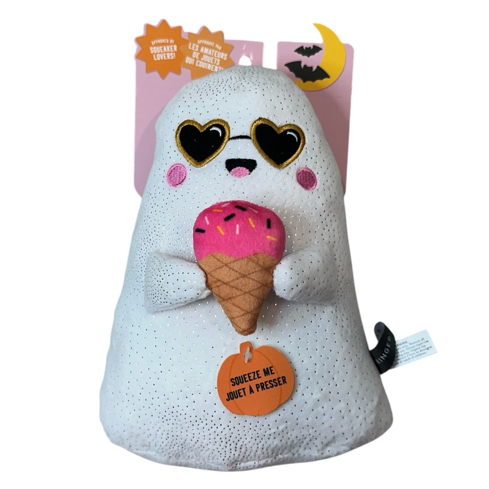 Ghost Dog Toy NWT Ice Cream Puppy Pet Gift Squeaky Crinkle